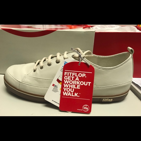 fitflop white leather sneakers
